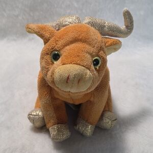 ZODIAC - OX Ty Beanie Babies Orange Plush Bull Stuffed Toy NO HANGTAG 2000